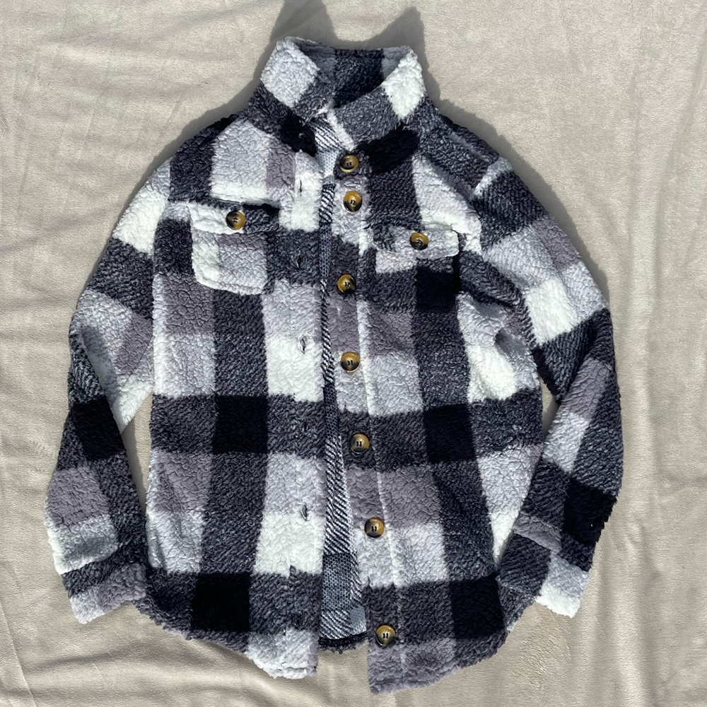 Plaid Sherpa jacket